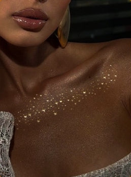 Gold Metallic Chest & Collarbone Body Makeup Stickers