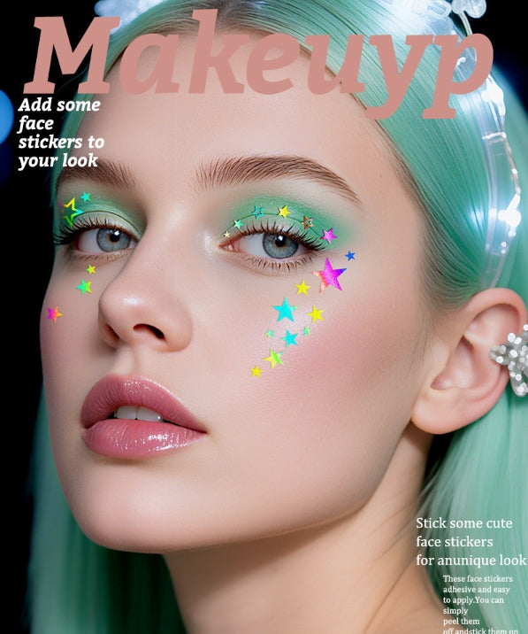 Rainbow Star Face & Eye Makeup Stickers