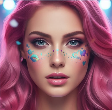 Blue Celestial Face & Eye Makeup Stickers