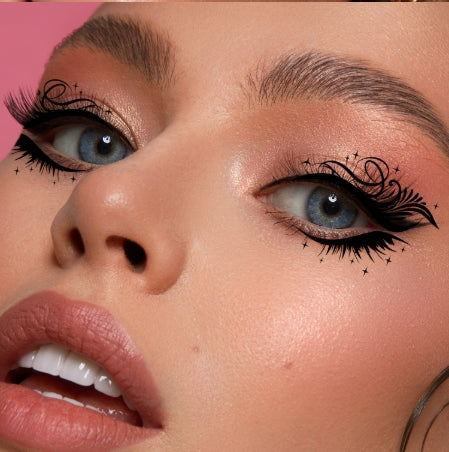 Black Gothic Lace Eye Makeup Stickers