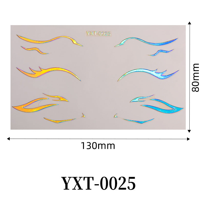 Gold Metallic Eyeliner Makeup Stickers
