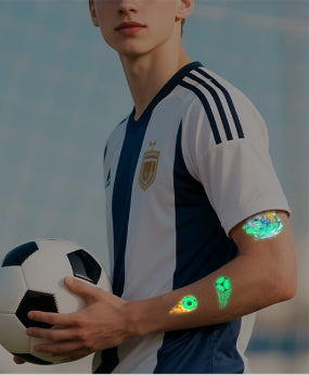 Glow-in-the-Dark Soccer Fan Temporary Tattoo Stickers
