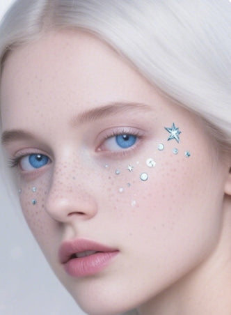 Silver Star Faux Freckle Face Makeup Stickers
