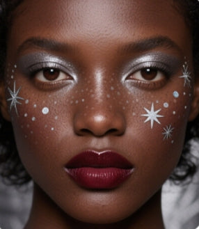 Silver Star Faux Freckle Face Makeup Stickers