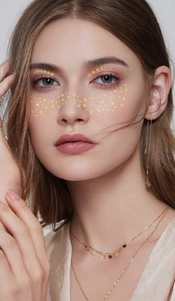Gold Sparkle Faux Freckle Face Makeup Stickers