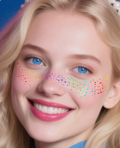 Colorful Sparkle Faux Freckle Face Makeup Stickers