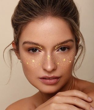 Gold Sparkle Faux Freckle Face Makeup Stickers