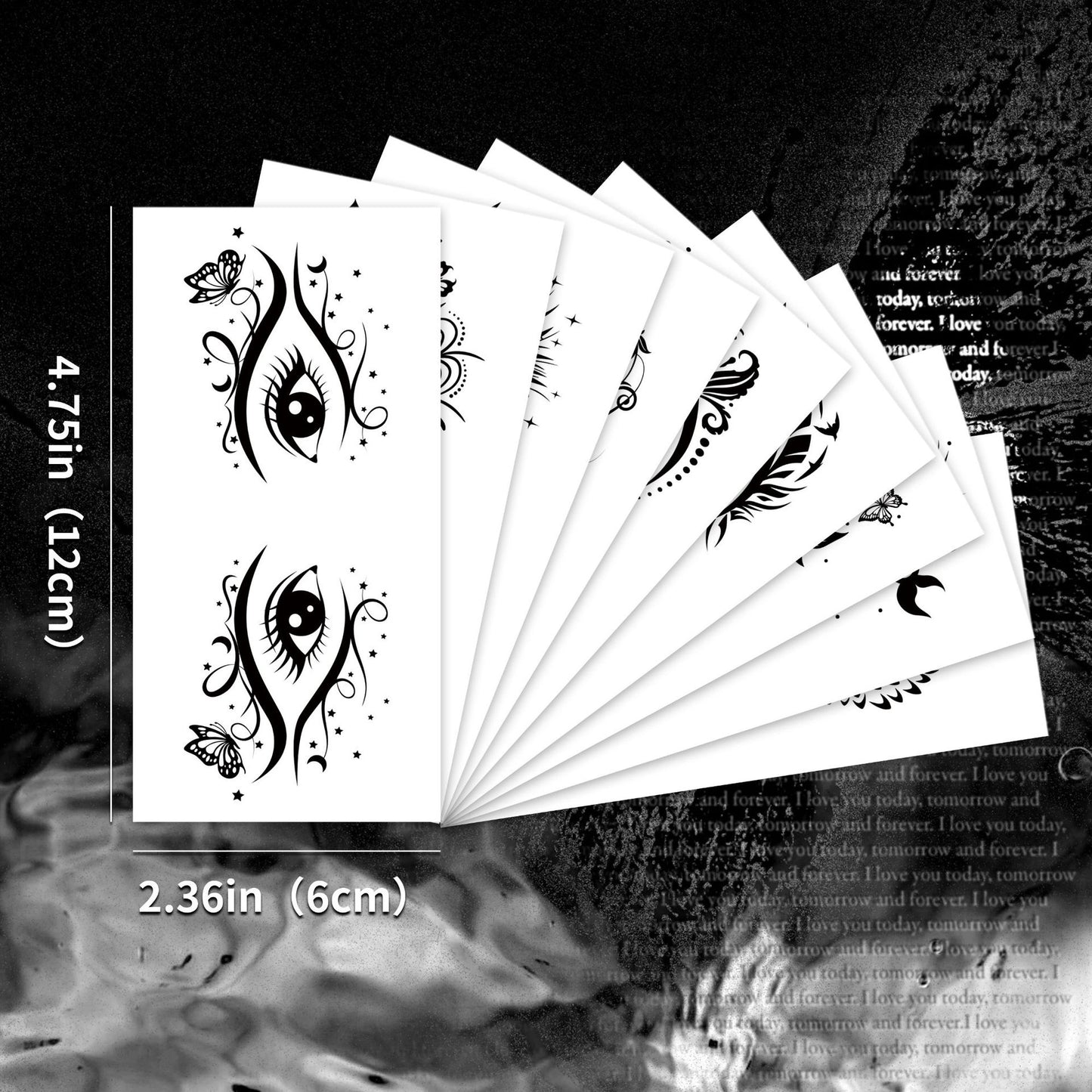 Black Gothic Lace Eye Makeup Stickers