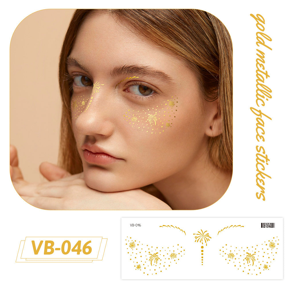 Gold Metallic Face Makeup Stickers