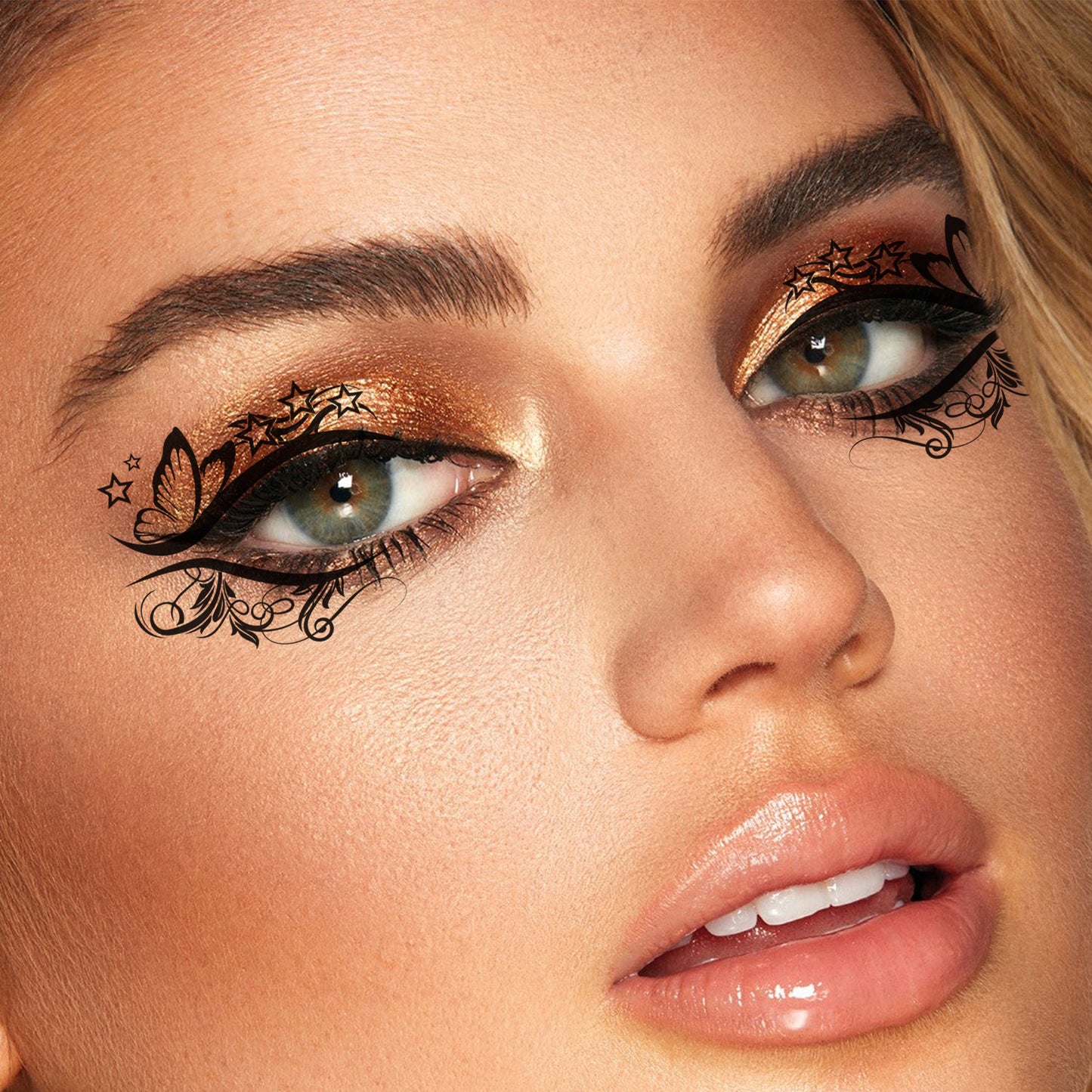 Black Gothic Lace Eye Makeup Stickers