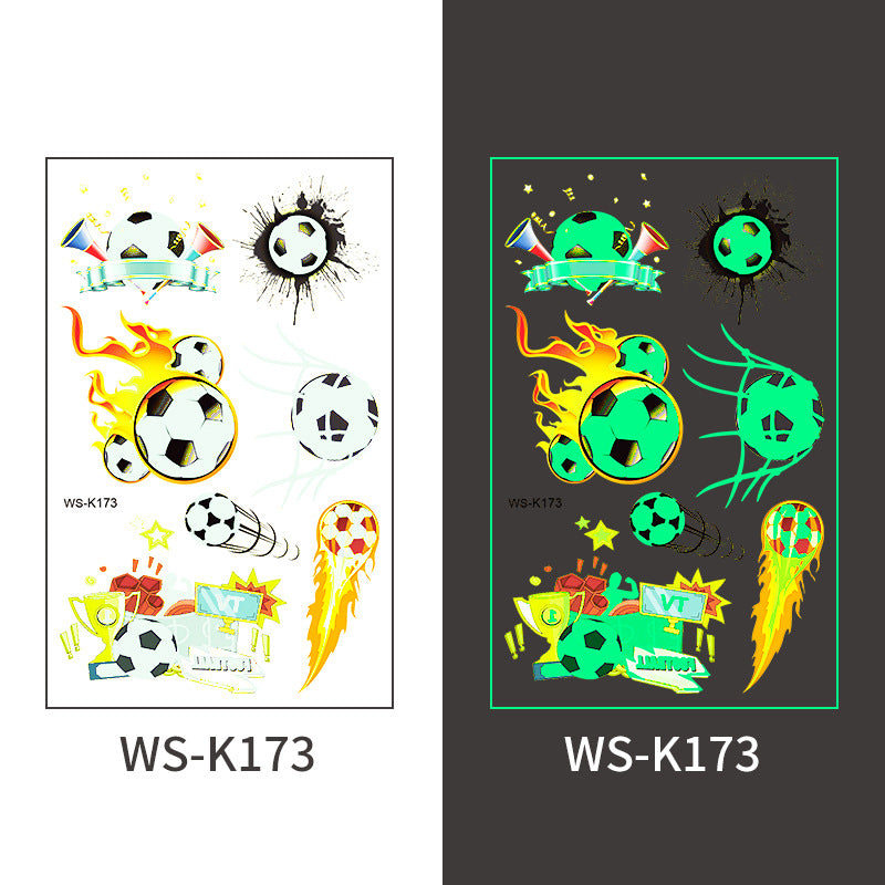 Glow-in-the-Dark Soccer Fan Temporary Tattoo Stickers