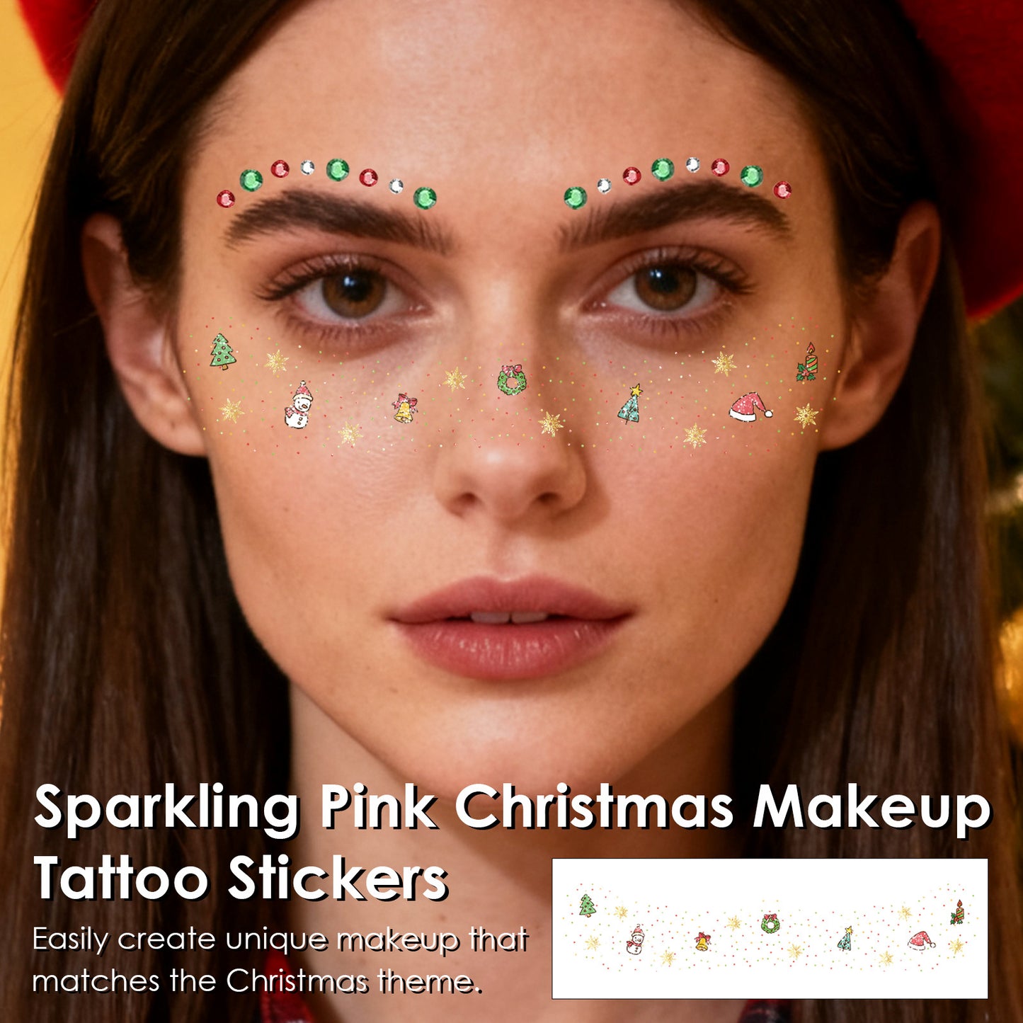 Sparkling Christmas Face Makeup Stickers