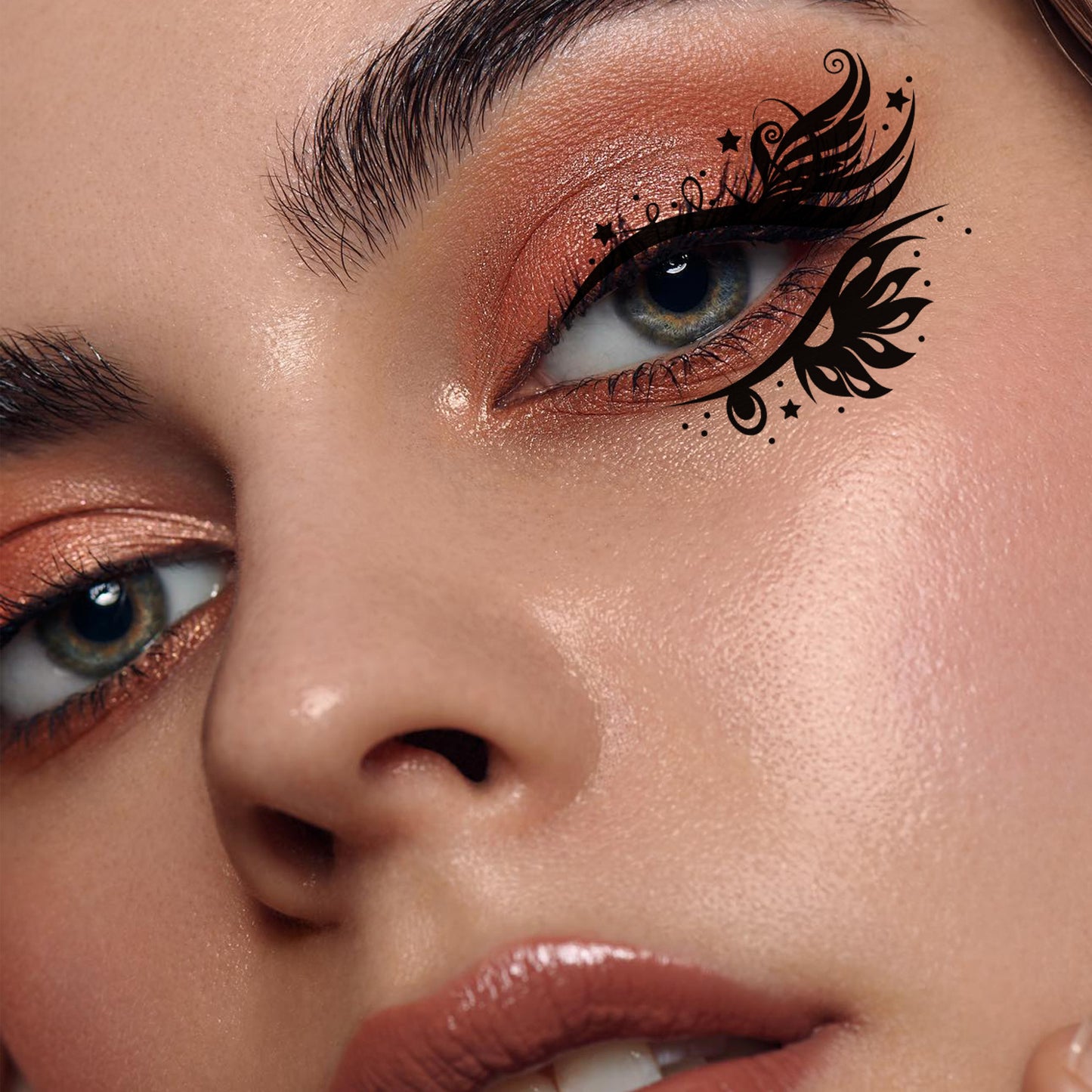 Black Gothic Lace Eye Makeup Stickers