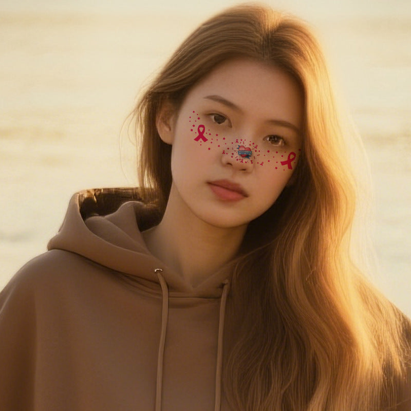Pink Heart Faux Freckle Face Makeup Stickers