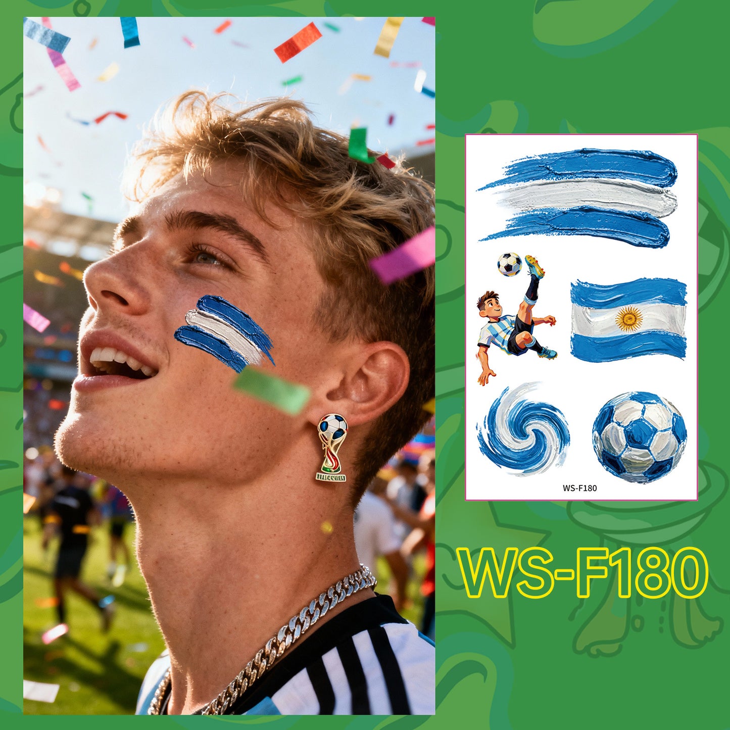 Soccer Fan Temporary Tattoo Stickers