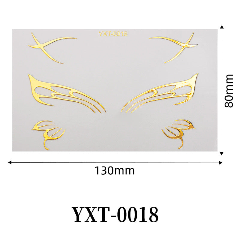 Gold Metallic Eyeliner Makeup Stickers