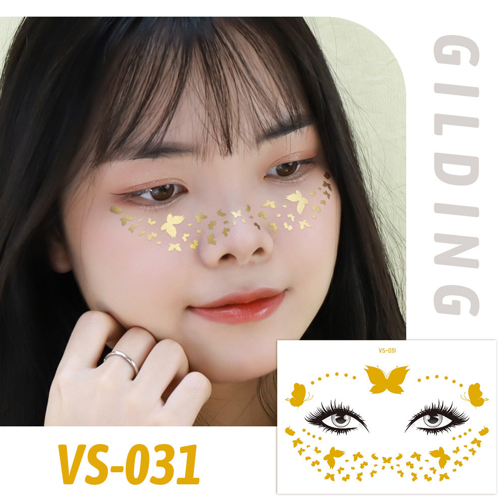 Gold Metallic Star Face&Eye Makeup Stickers