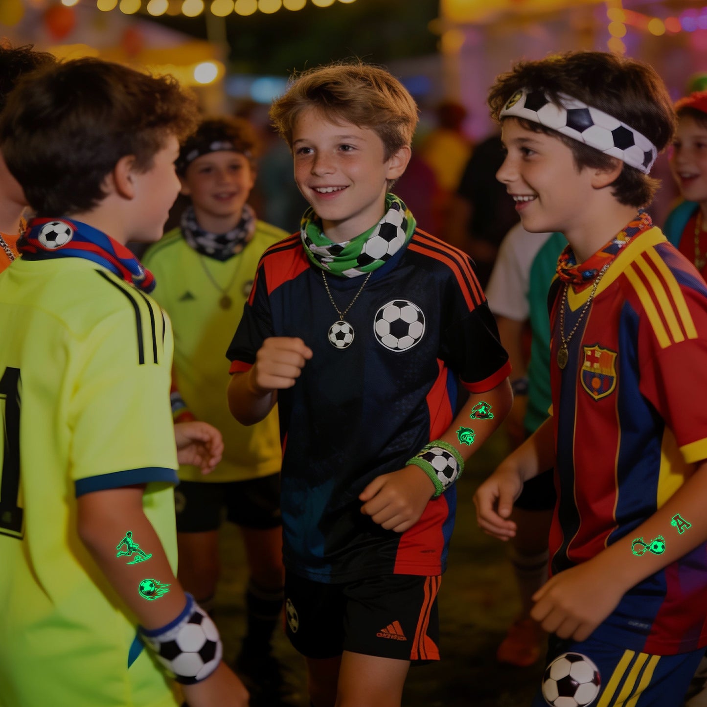 Glow-in-the-Dark Football Fan Temporary Tattoo Stickers