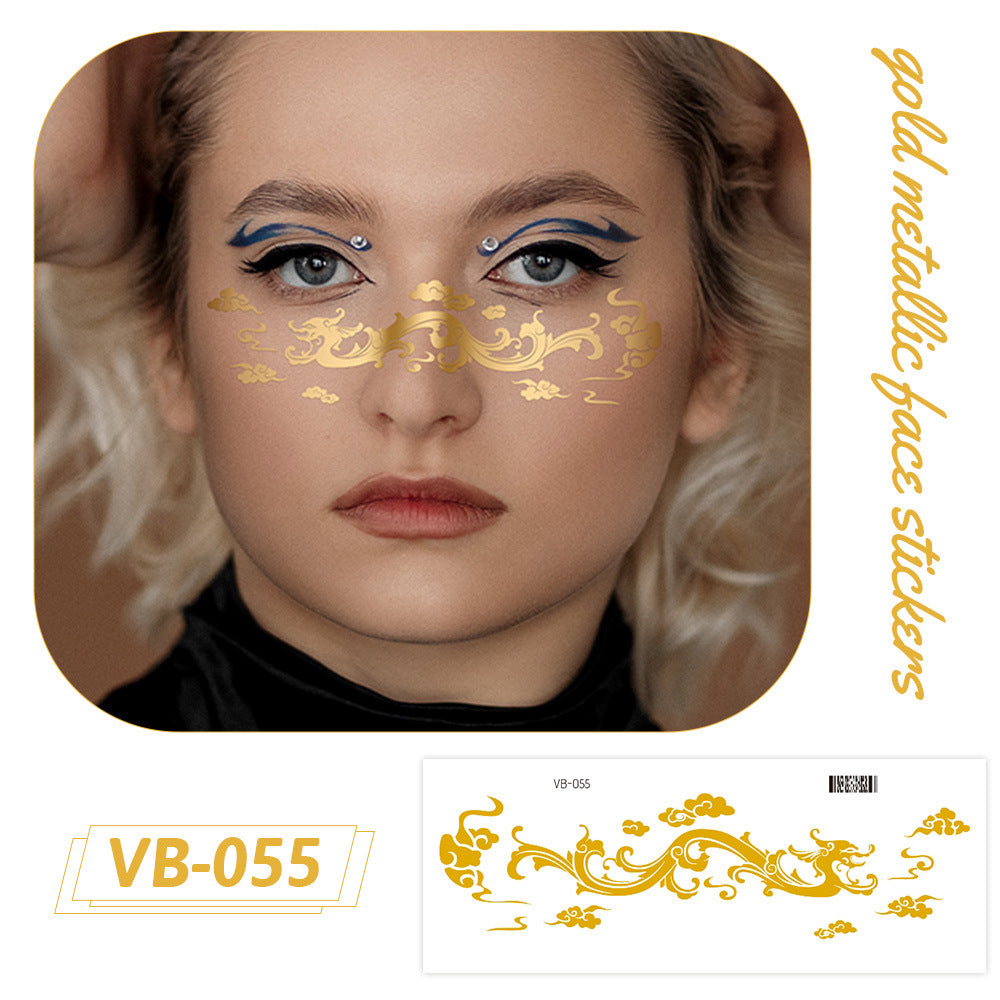 Gold Metallic Face Makeup Stickers