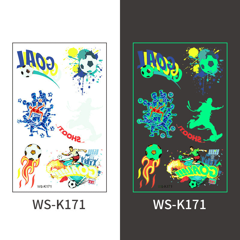Glow-in-the-Dark Soccer Fan Temporary Tattoo Stickers