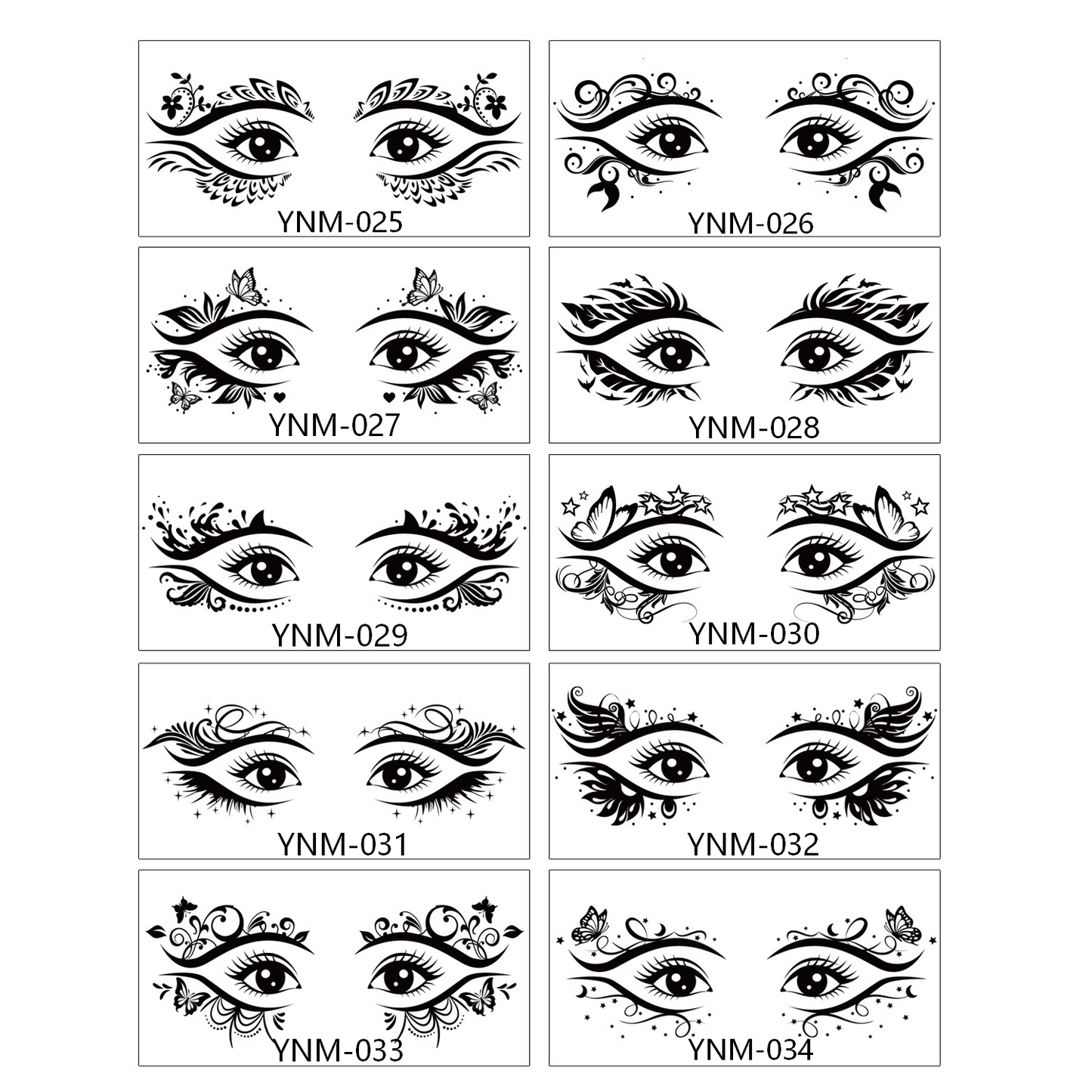 Black Gothic Lace Eye Makeup Stickers