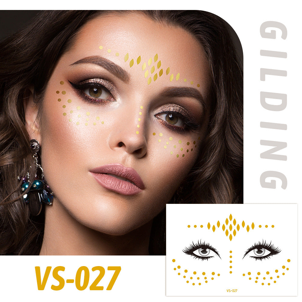 Gold Metallic Star Face&Eye Makeup Stickers