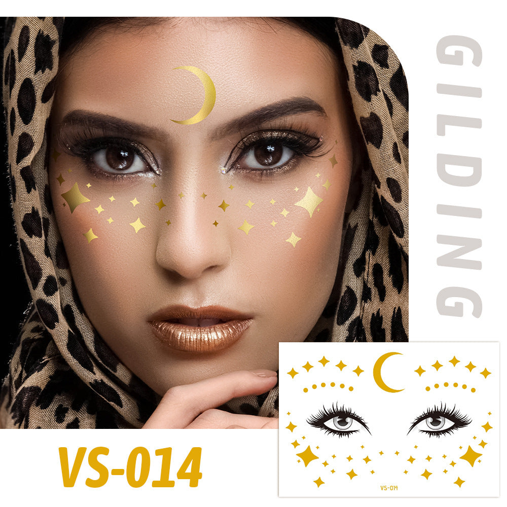 Gold Metallic Star Face&Eye Makeup Stickers