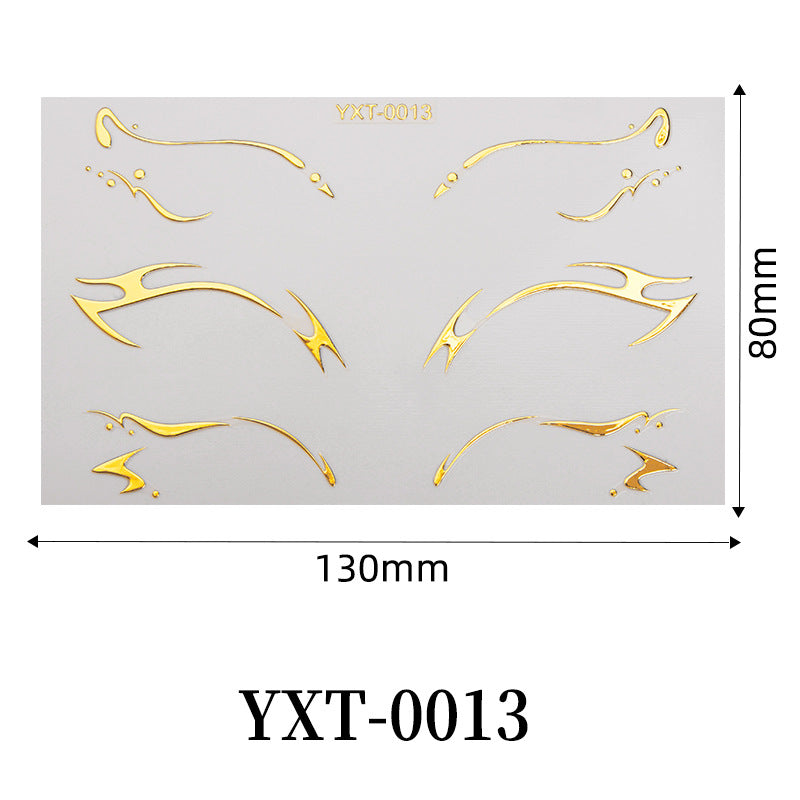 Gold Metallic Eyeliner Makeup Stickers