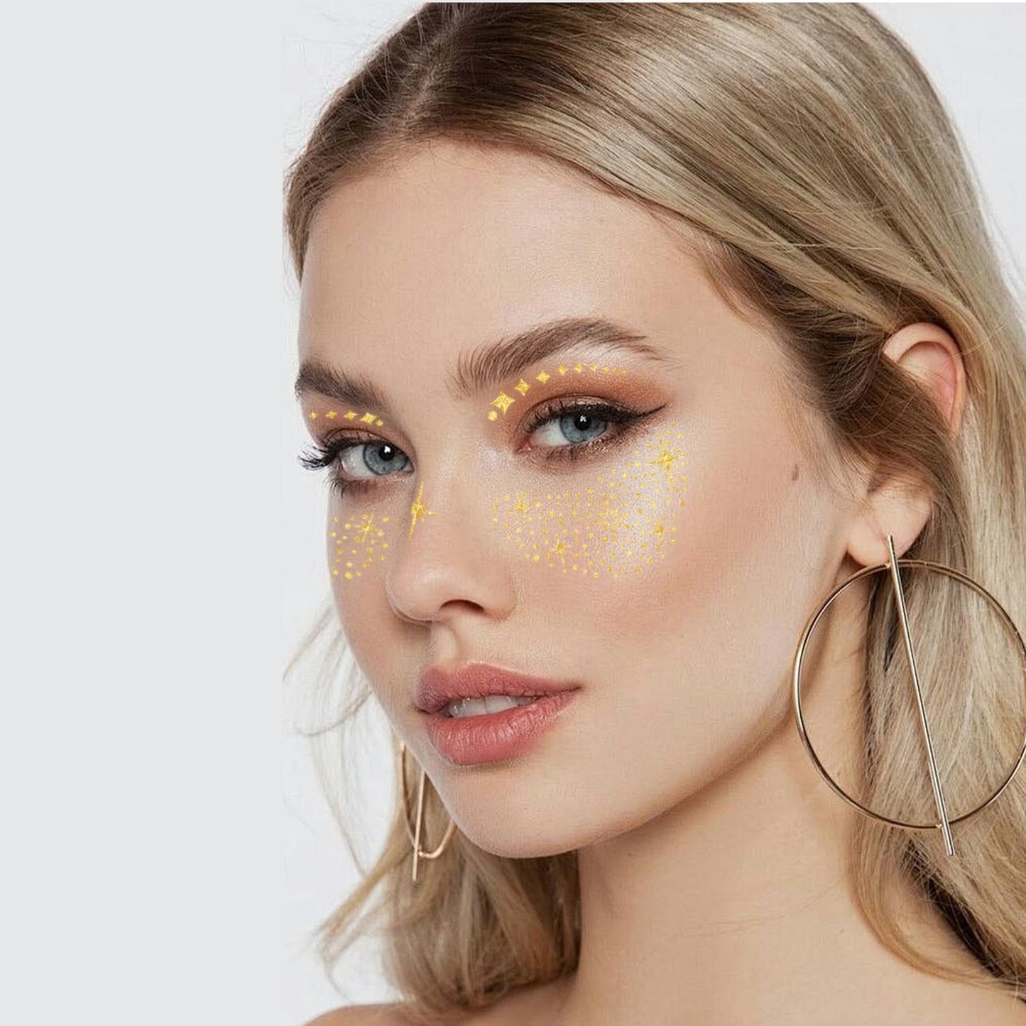 Gold Sparkle Faux Freckle Face Makeup Stickers