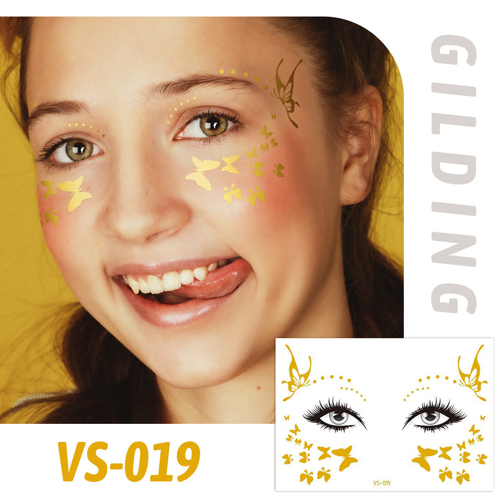 Gold Metallic Star Face&Eye Makeup Stickers