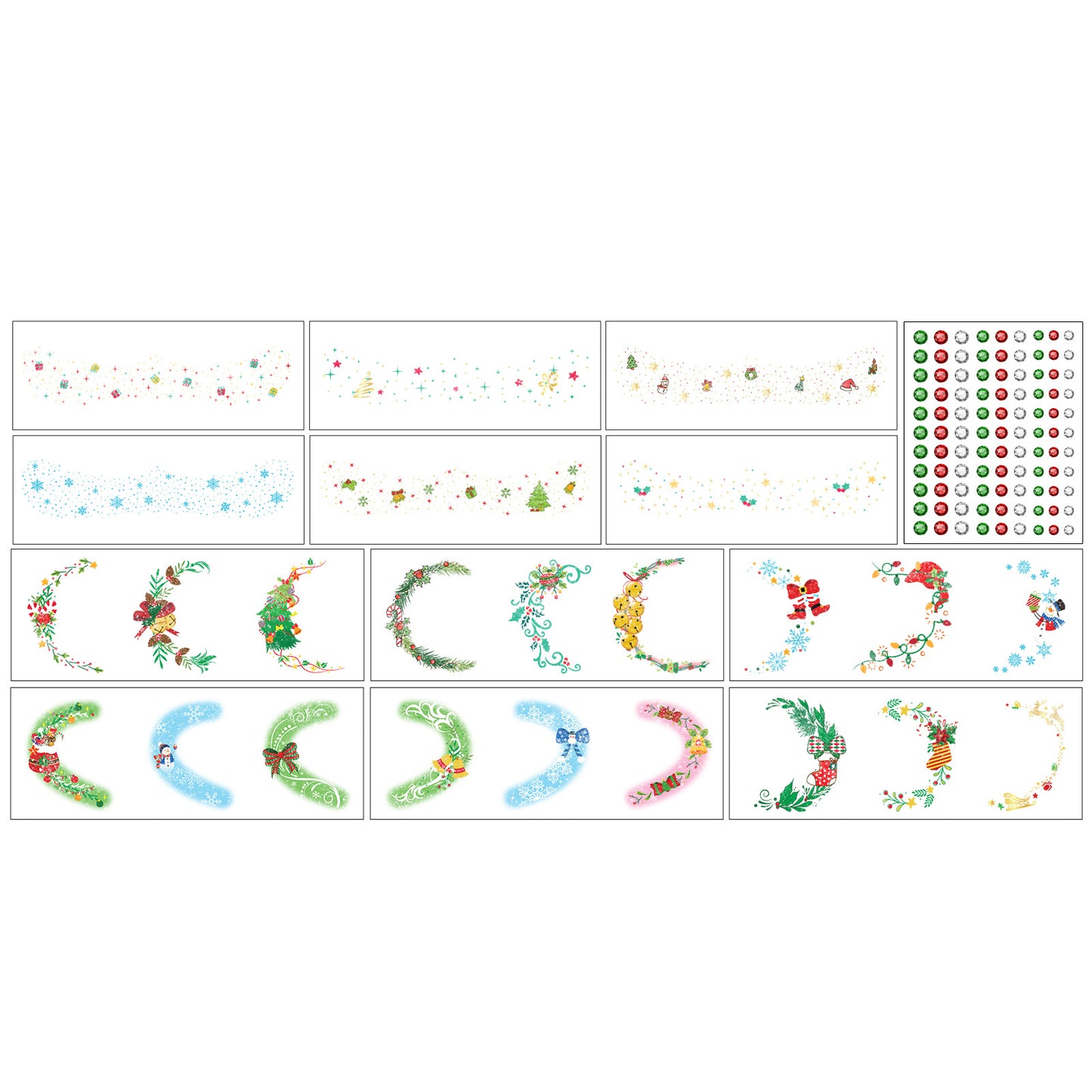 Sparkling Christmas Face Makeup Stickers