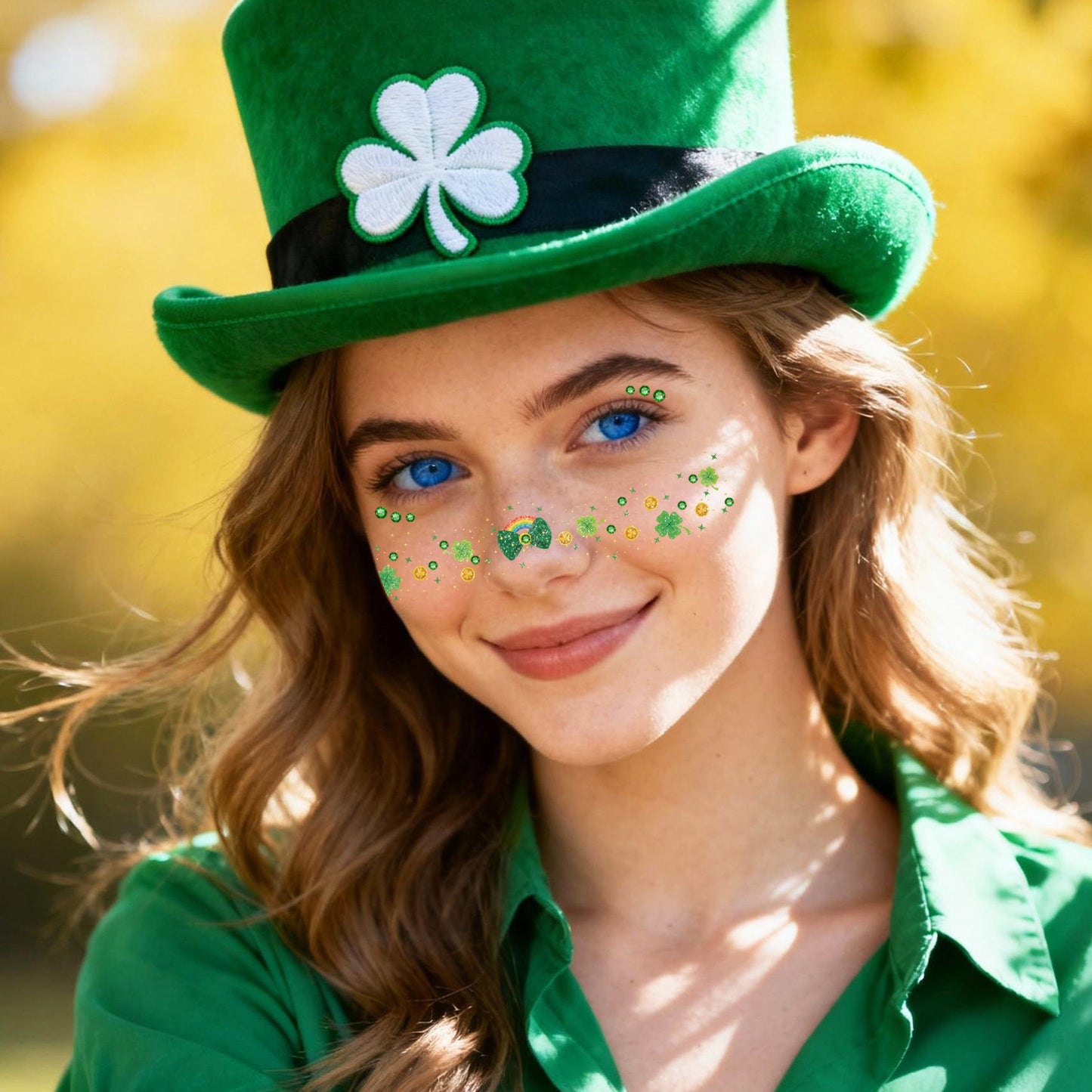 St. Patrick's Day Shamrock Face Makeup Stickers