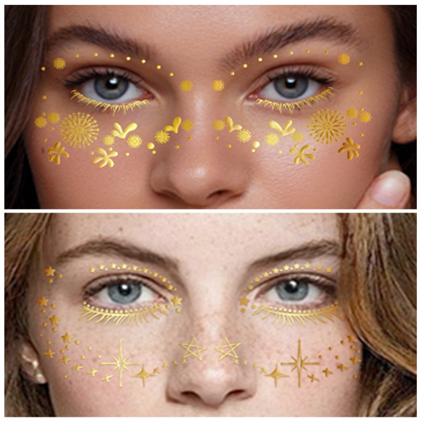 Gold Butterfly Eye Chain Makeup Stickers