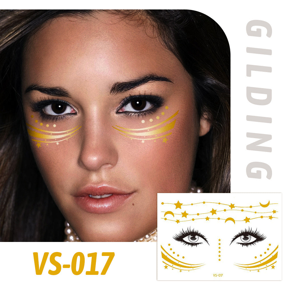Gold Metallic Star Face&Eye Makeup Stickers