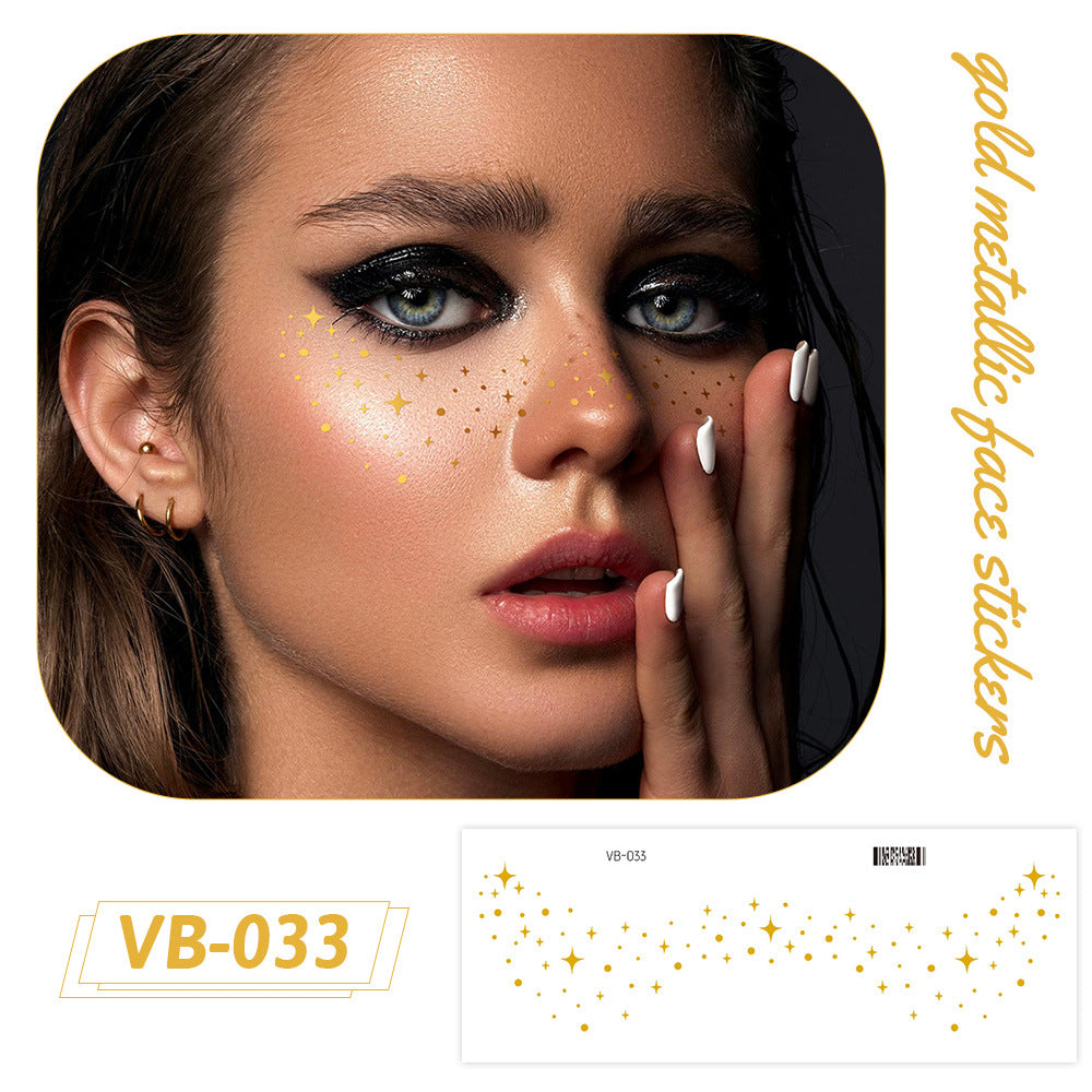 Gold Metallic Face Makeup Stickers