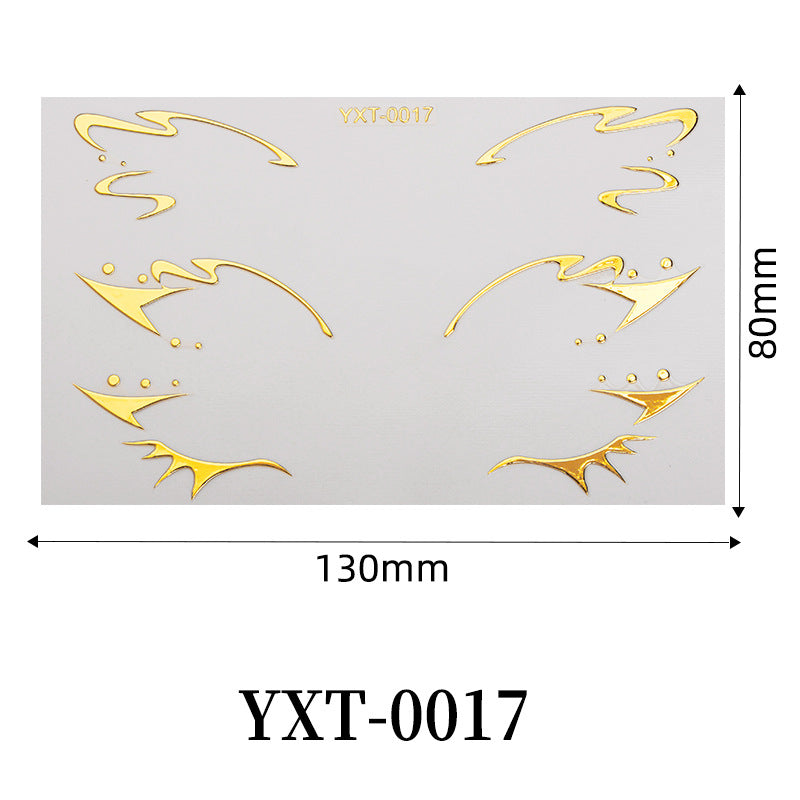 Gold Metallic Eyeliner Makeup Stickers
