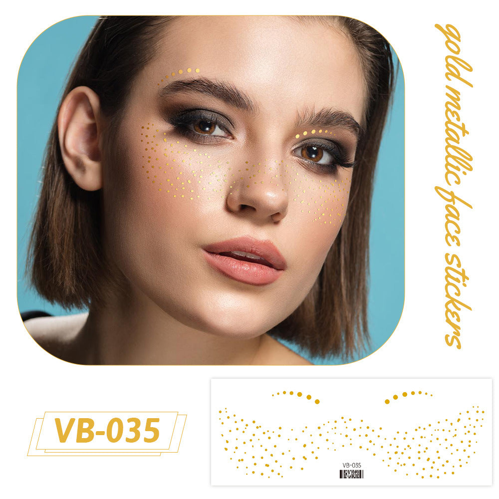 Gold Metallic Face Makeup Stickers