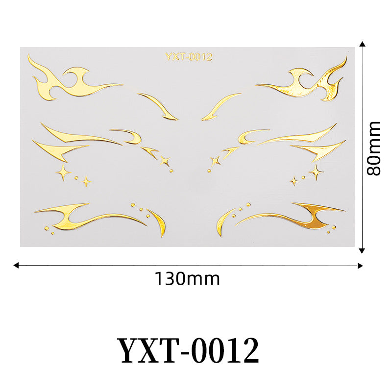Gold Metallic Eyeliner Makeup Stickers