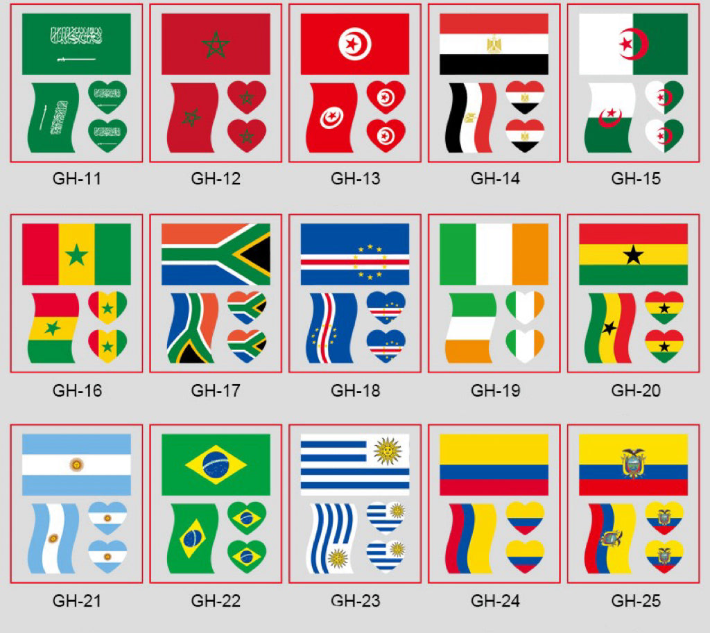 National Flag Face Makeup Stickers