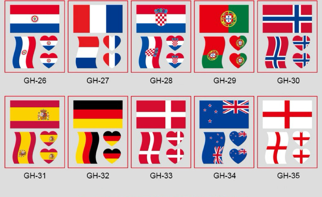National Flag Face Makeup Stickers