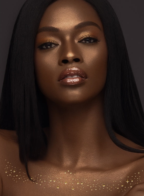 Gold Metallic Chest & Collarbone Body Makeup Stickers