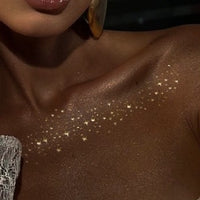 Gold Metallic Chest & Collarbone Body Makeup Stickers