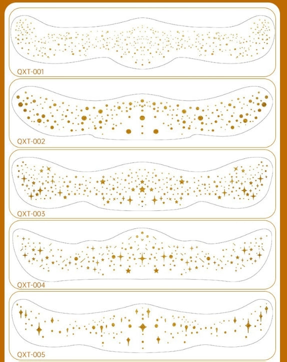 Gold Metallic Chest & Collarbone Body Makeup Stickers