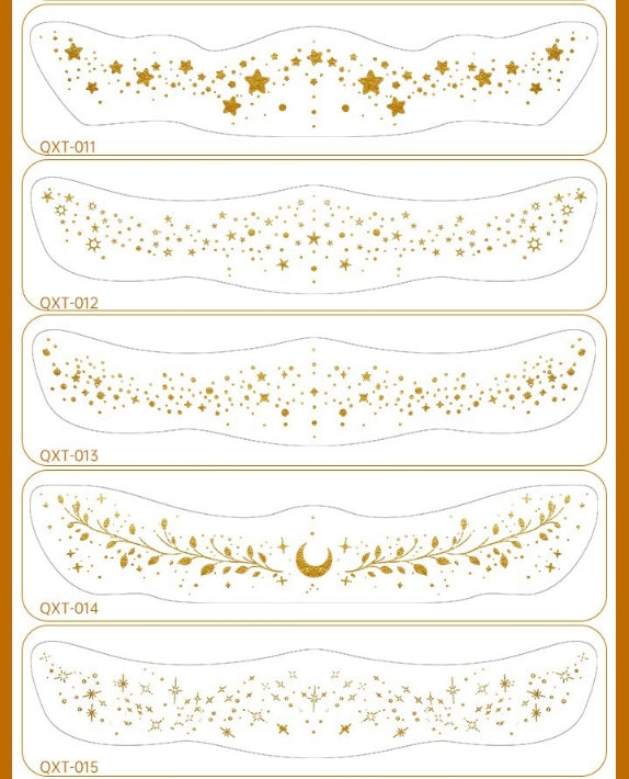 Gold Metallic Chest & Collarbone Body Makeup Stickers