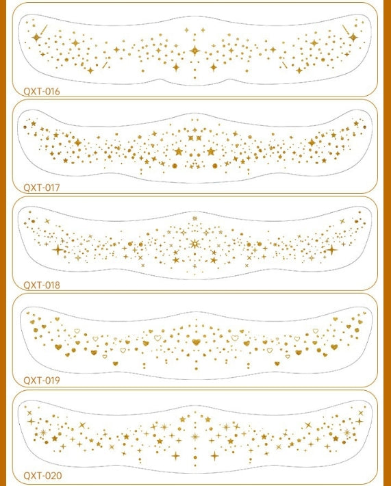 Gold Metallic Chest & Collarbone Body Makeup Stickers