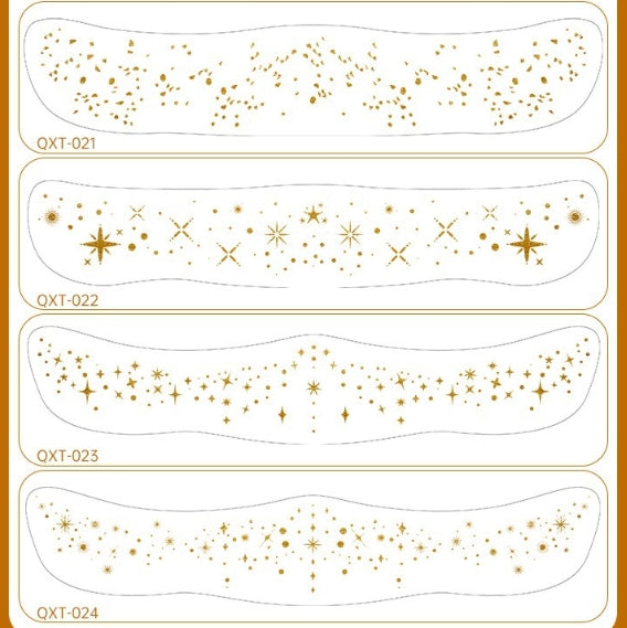 Gold Metallic Chest & Collarbone Body Makeup Stickers