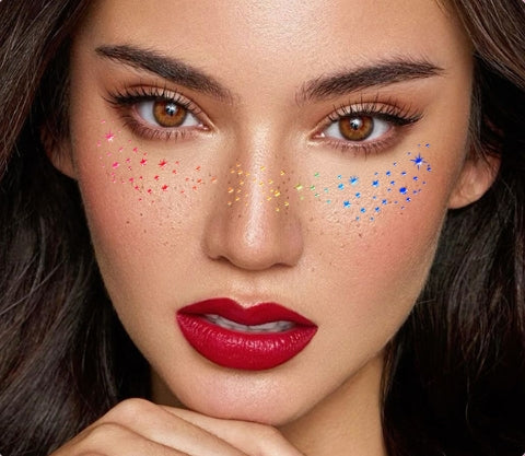 Colorful Heart Face Makeup Stickers