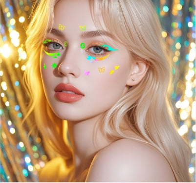 Neon Pastel Face & Eye Makeup Stickers