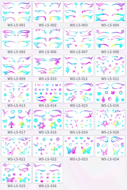 Neon Pastel Face & Eye Makeup Stickers