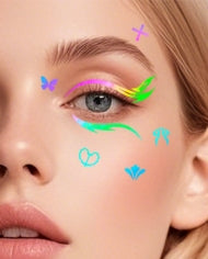 Neon Pastel Face & Eye Makeup Stickers